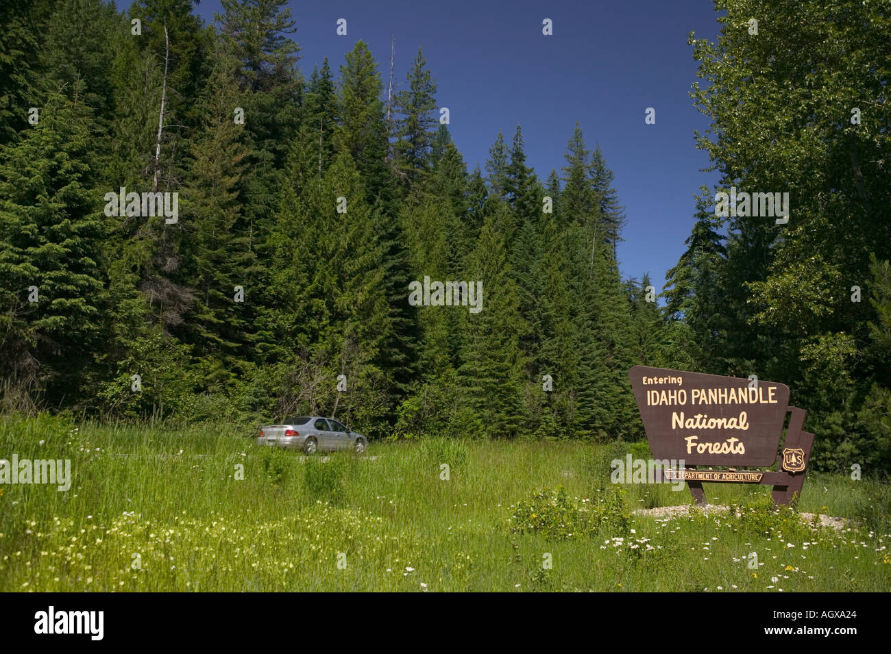 Idaho Panhandle National Forest boundary sign Kaniksu National Forest