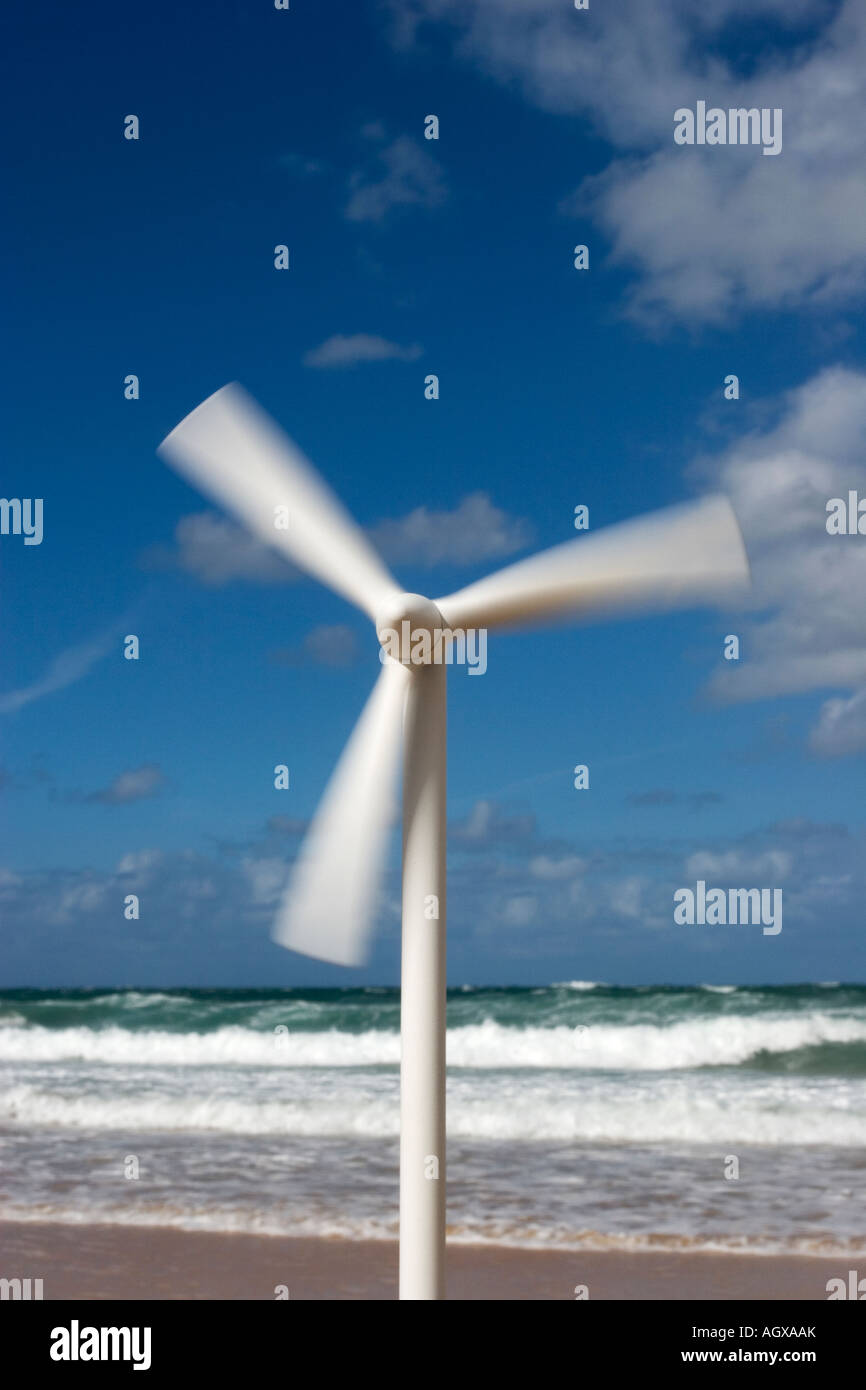 Wind Turbine Model Spinning In The Wind Stock Photo Alamy