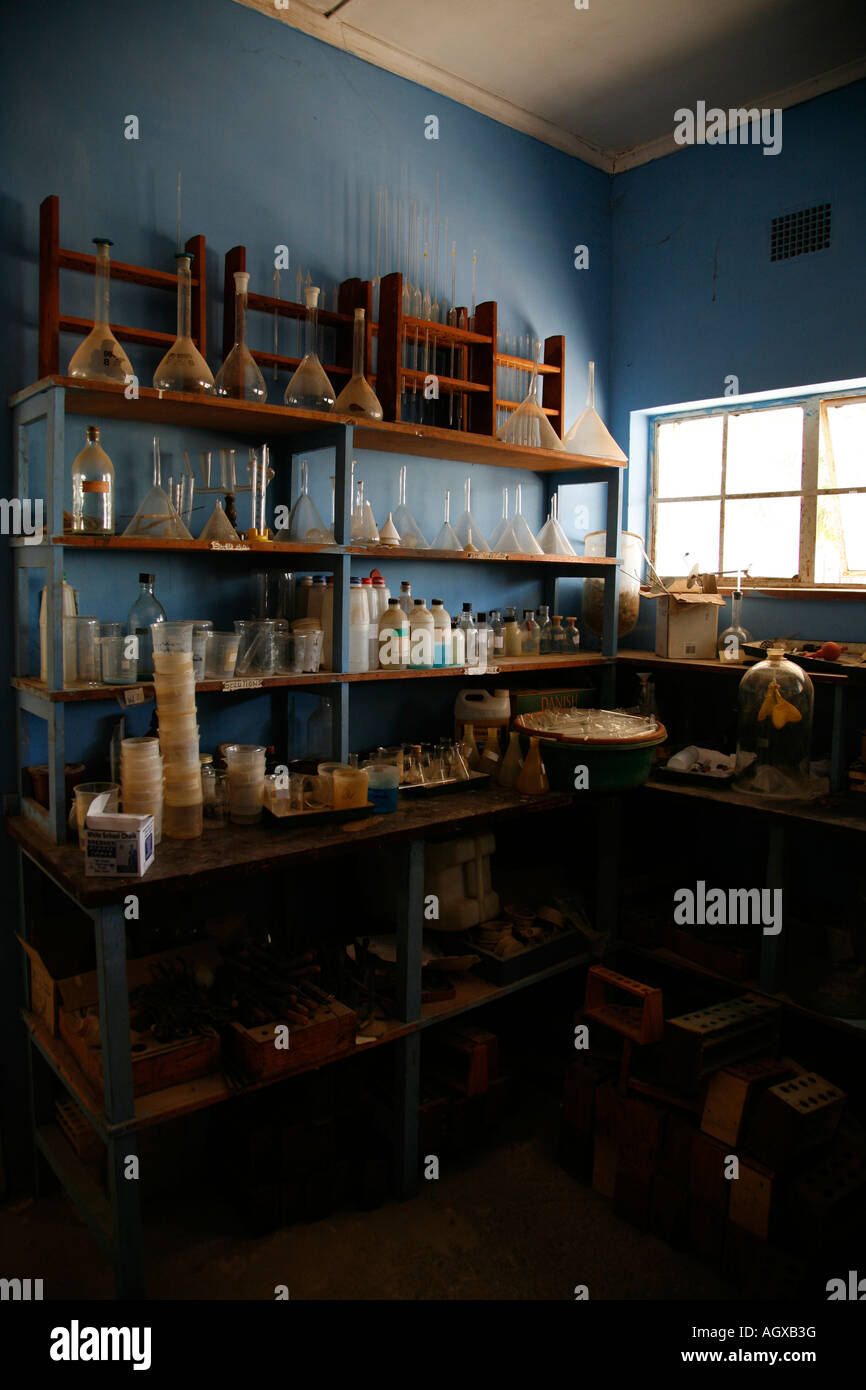 Storeroom of science laboratory in Zambian school Stock Photo Alamy