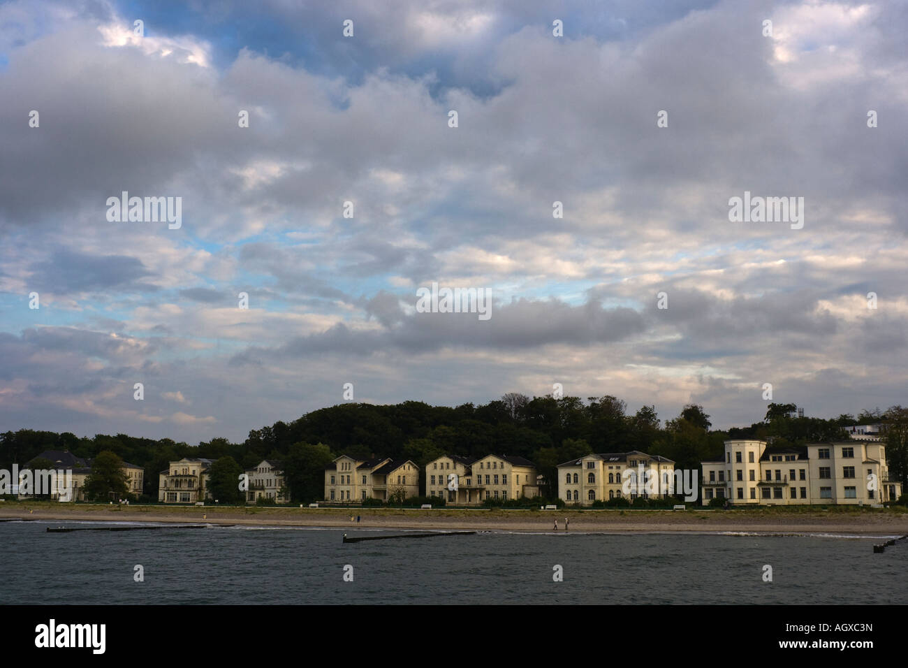 The famous 'Perlenkette', a row of classicist villas along the Baltic sea coast at Heiligendamm, Germany Stock Photo