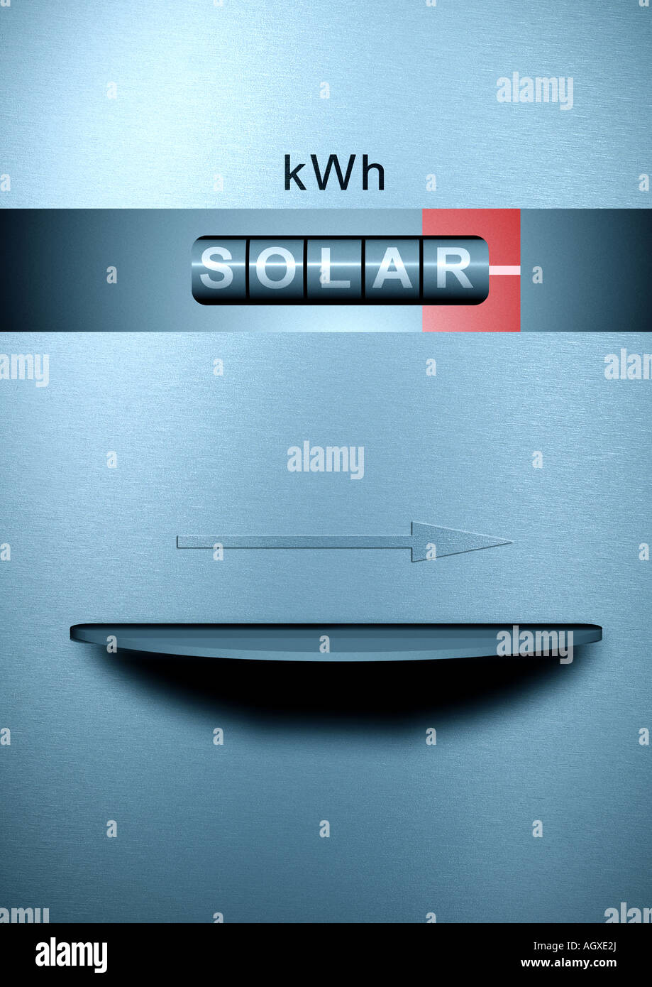 solar electric meter Solarstromzähler Stock Photo