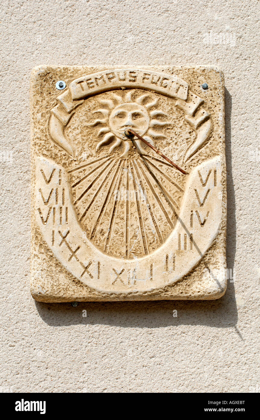 Sundial, Montrésor, Indre-et-Loire, France. Stock Photo