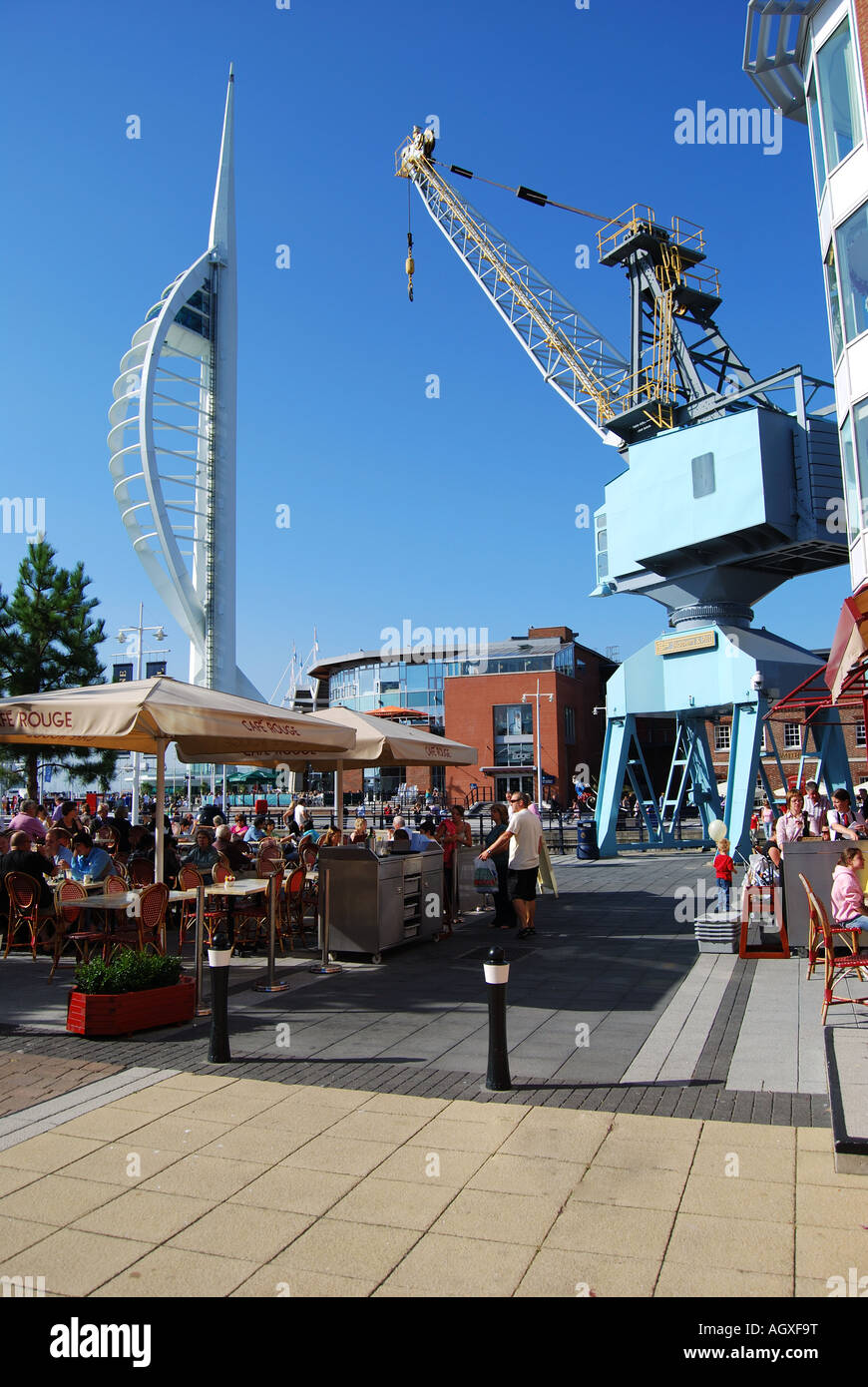 Outdoor restaurant, Gunwharf Quays, Portsmouth, Hampshire, England