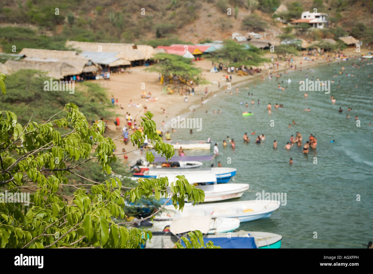 Playa grande,  Taganga beach Stock Photo