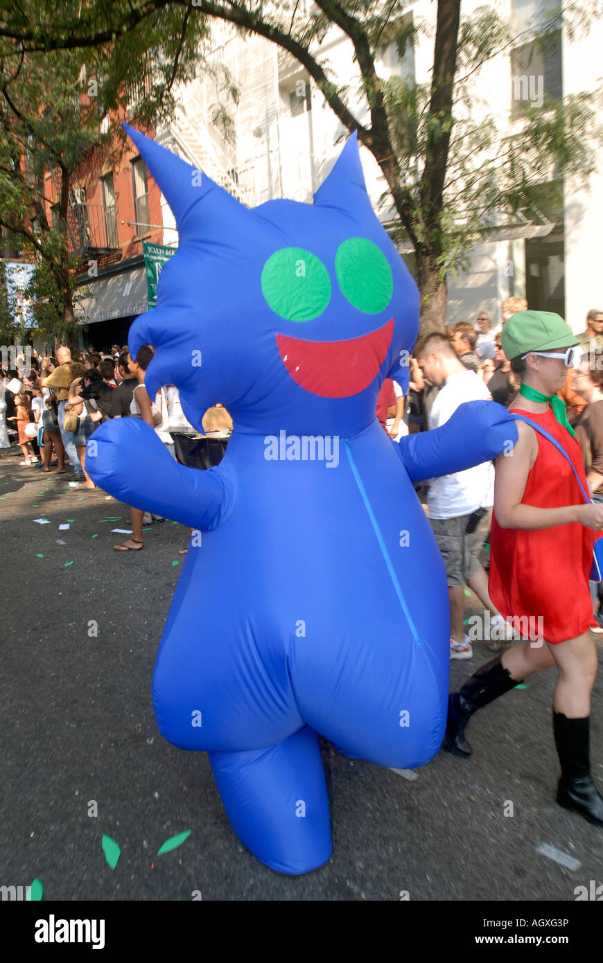 Performance art at the Art parade on West Broadway in Soho in NYC Stock