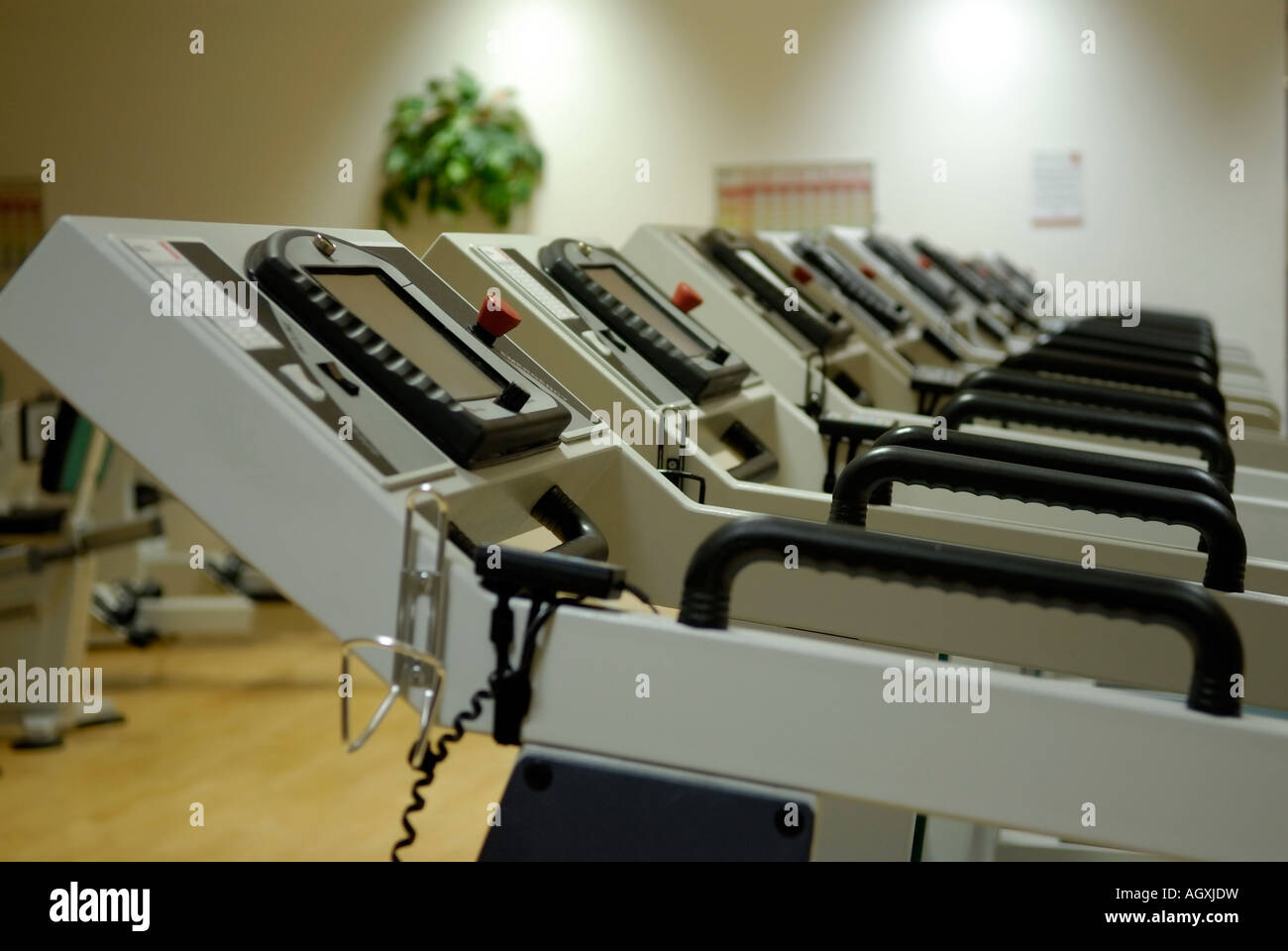 A picture of a Running machine in a gym Stock Photo Alamy