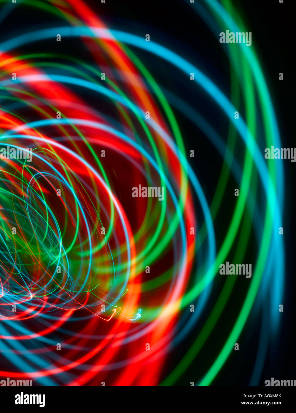 Red, green and blue sound or light waves Stock Photo