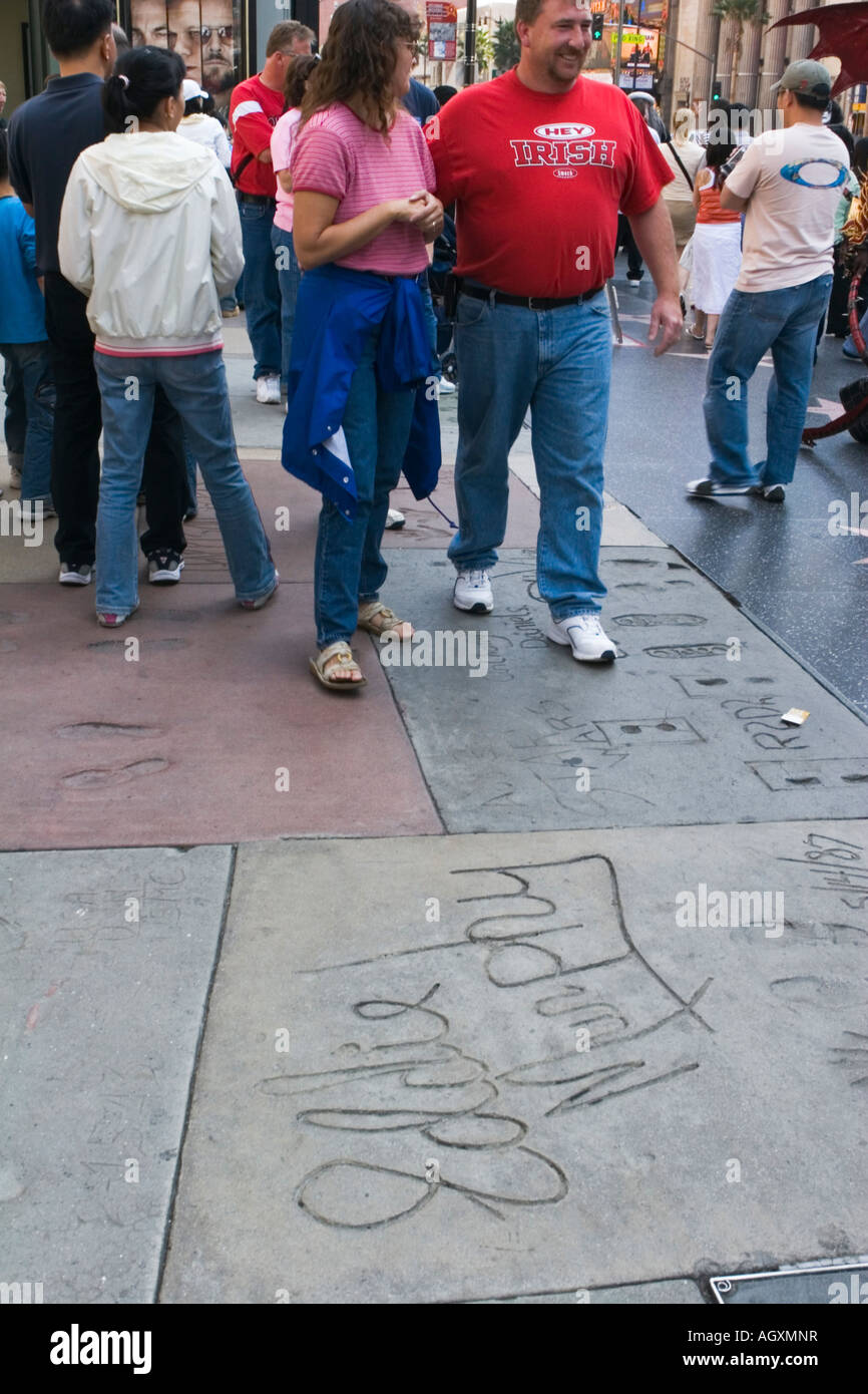 USA Los Angeles California Hollywood Hand and foot prints in cement Stock Photo