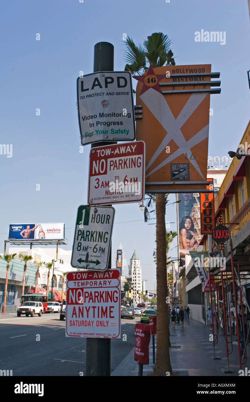 USA Los Angeles California no parking traffic signs Stock Photo - Alamy