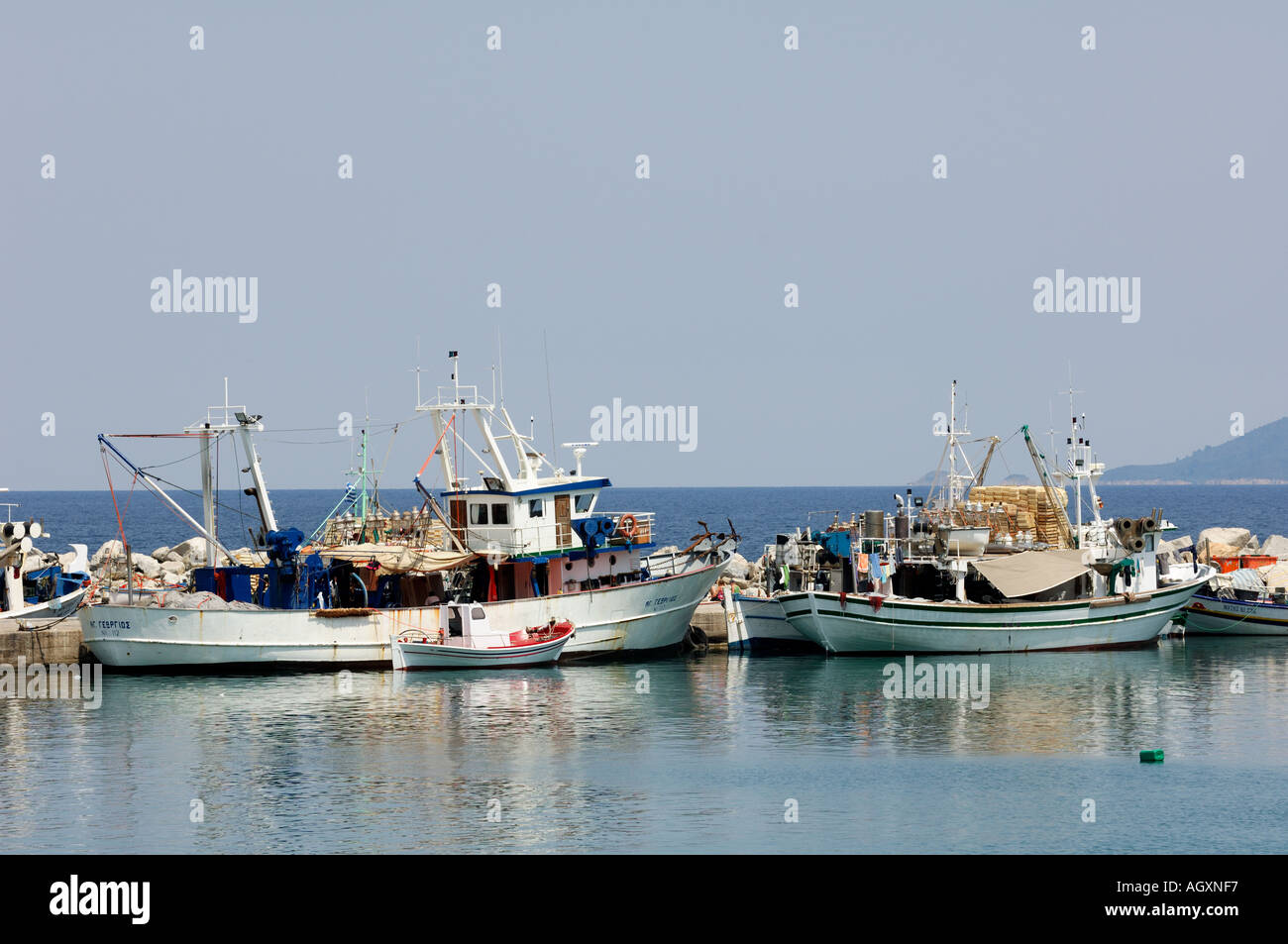 Ierissos Port Greece Stock Photo