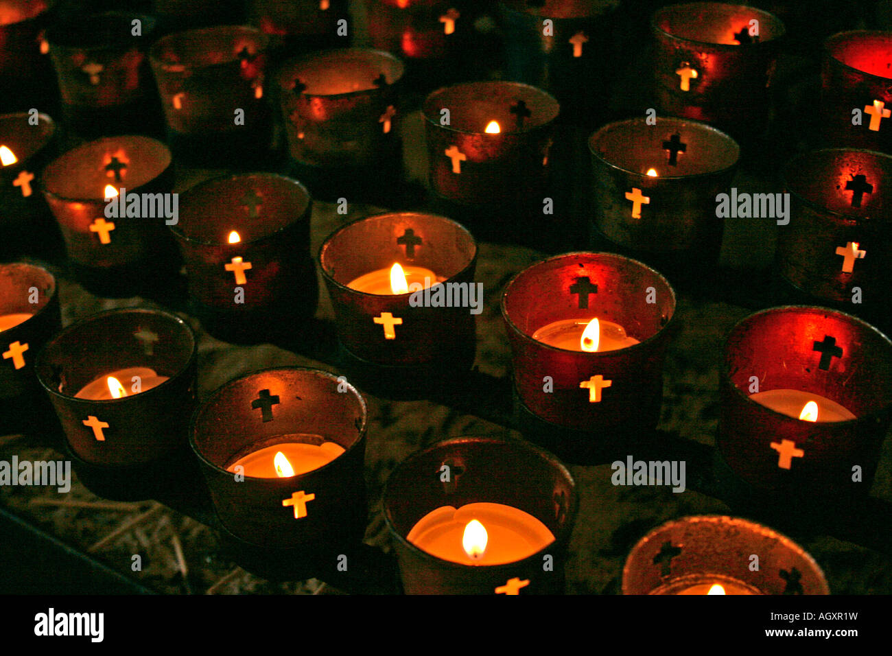 Lit candles at San Jose Mission San Antonio, Texas USA Stock Photo Alamy