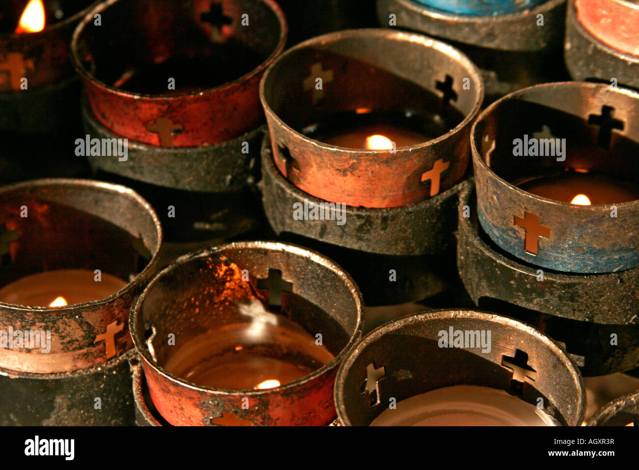 Lit candles at San Jose Mission San Antonio, Texas USA Stock Photo Alamy