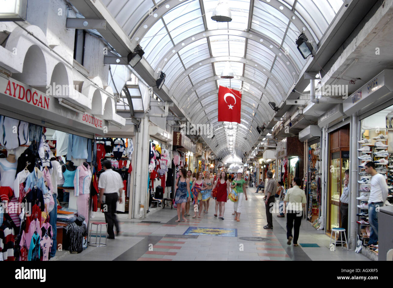 Covered shopping mall Marmaris Turkey Stock Photo