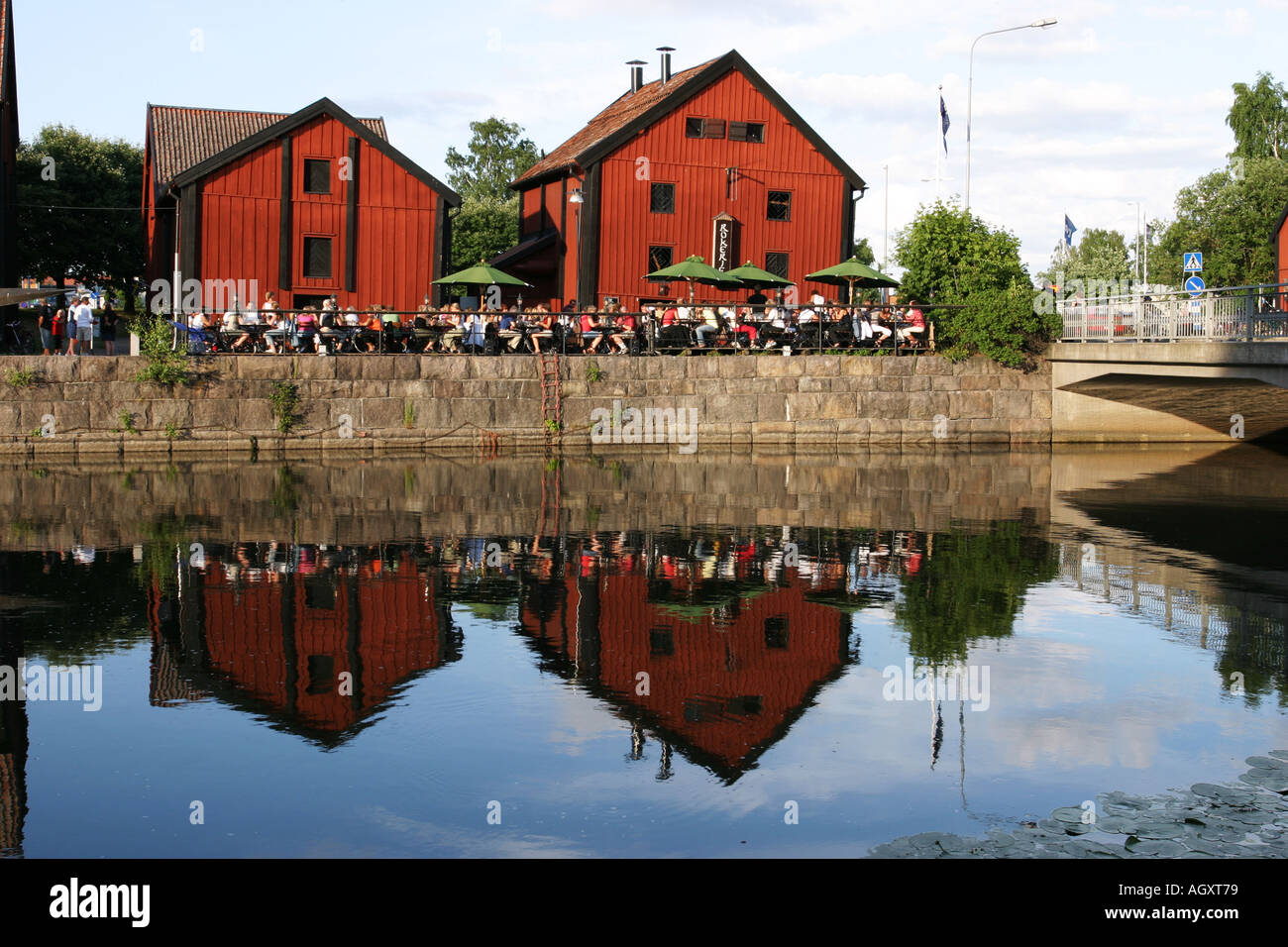 People at the restaurant Rökeriet, near the marina in Nyköping, Sweden  Stock Photo - Alamy