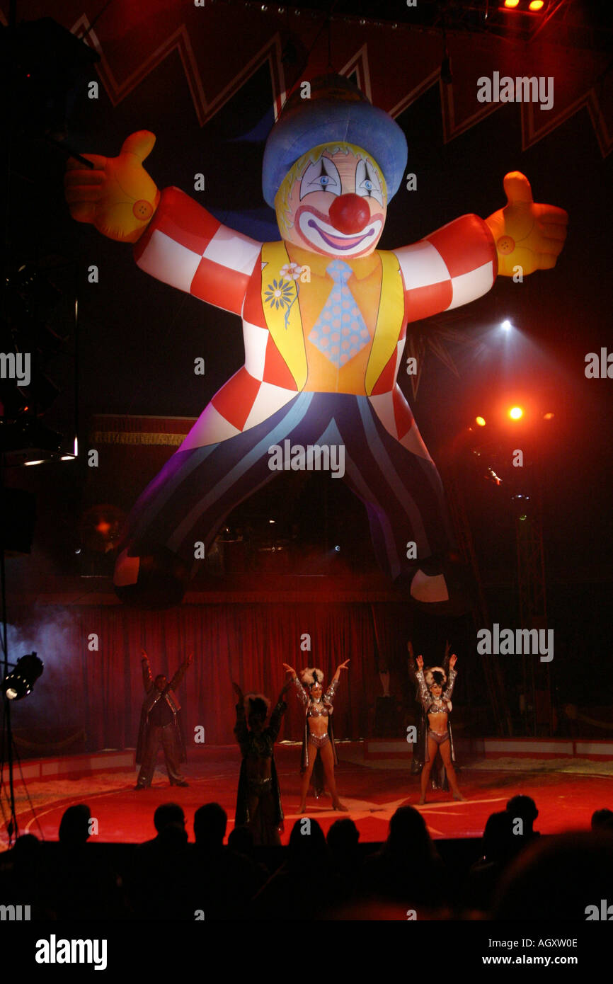Gigantic clown balloon at the end of the show at Circus Maximum ...