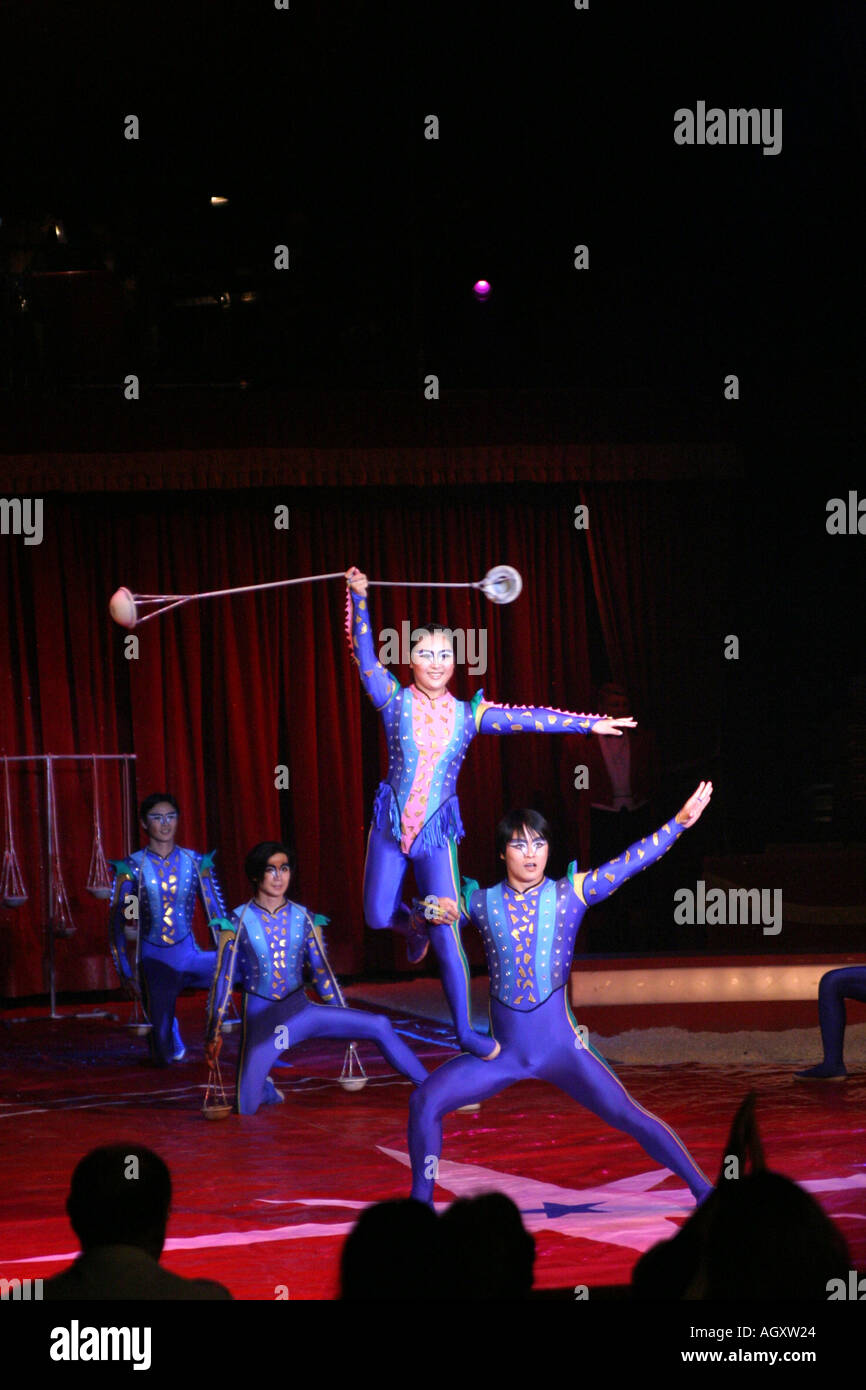 Chinese juggling group Water Meteo performing at Circus Maximum Sweden Stock Photo