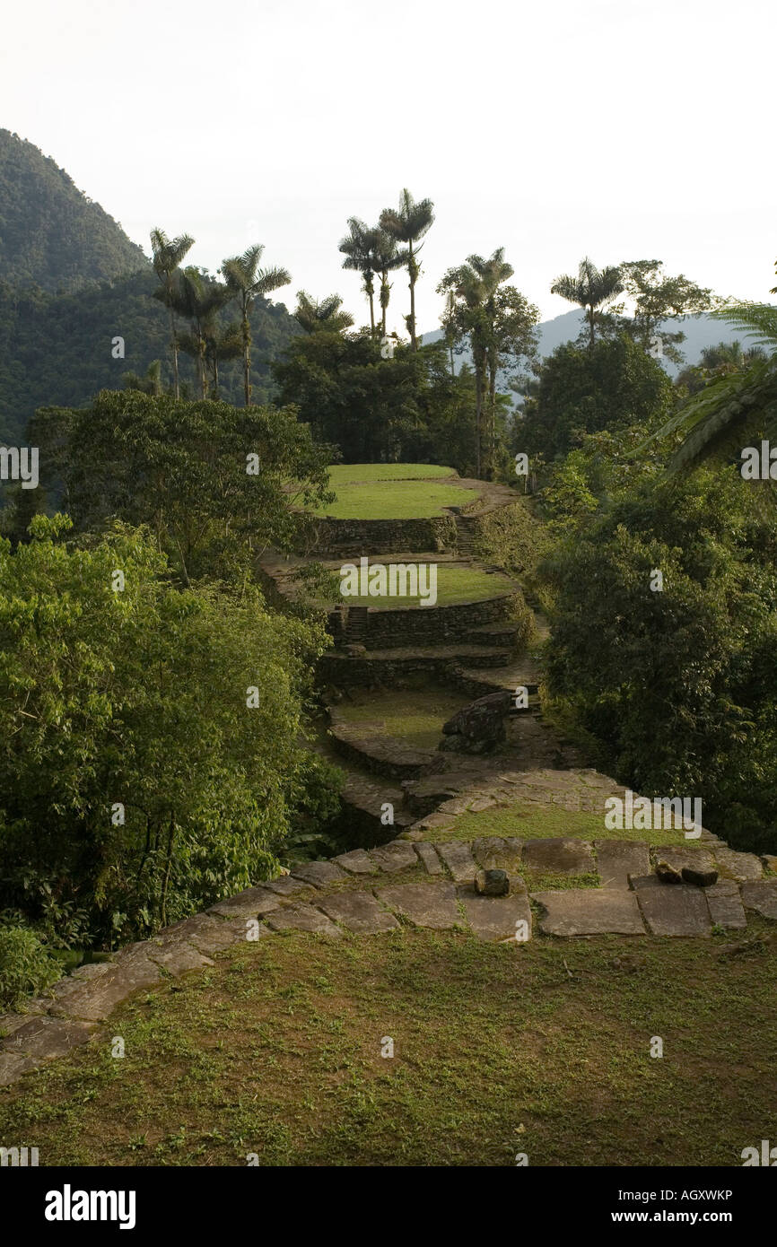 The main terraces of The Lost City,  Colombia Stock Photo