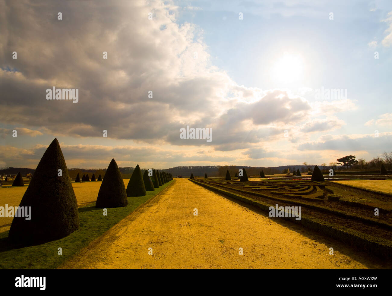 Grounds of the Palace of Versailles, Paris, France Stock Photo