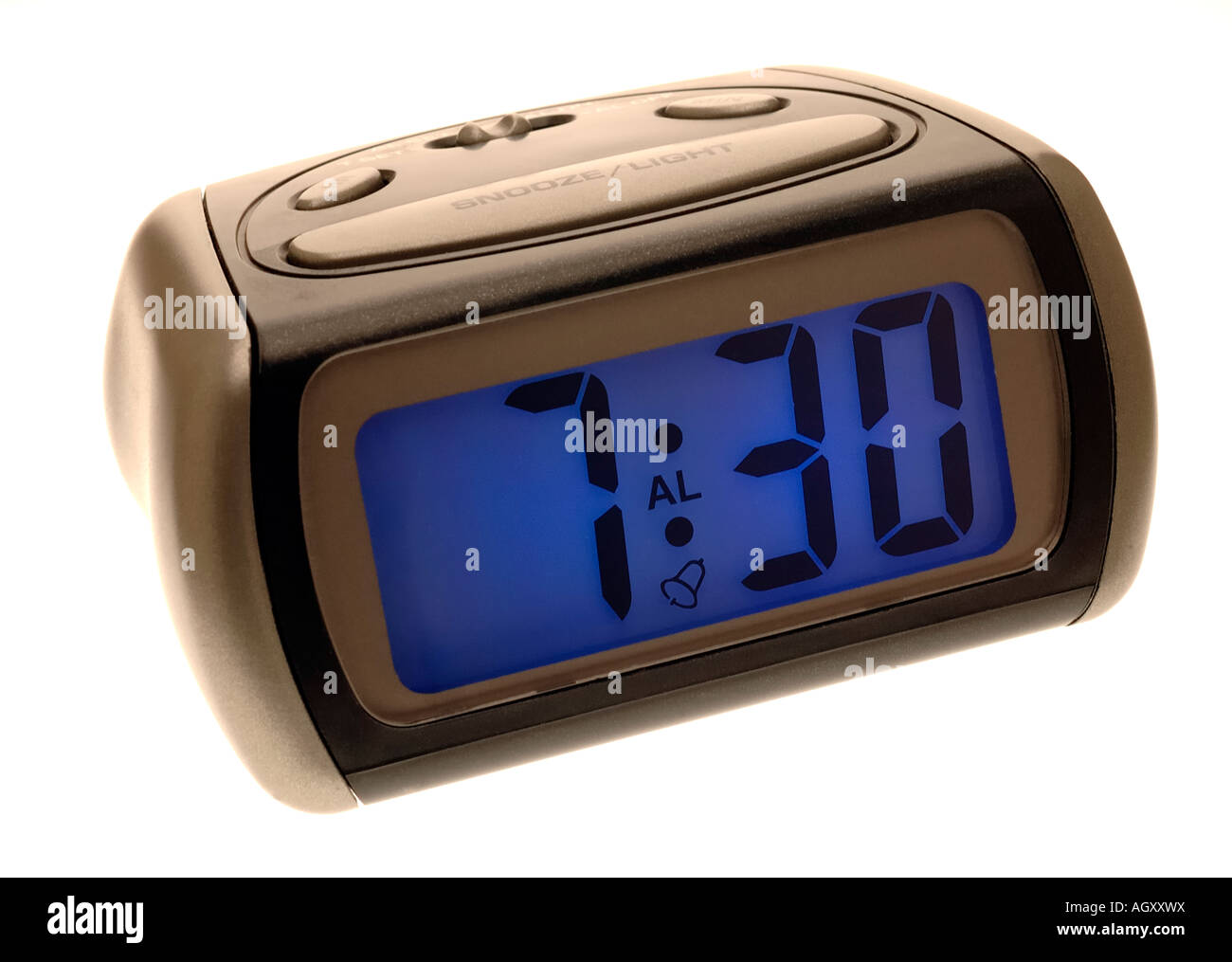 Digital Alarm Clock showing 7.30 Stock Photo Alamy