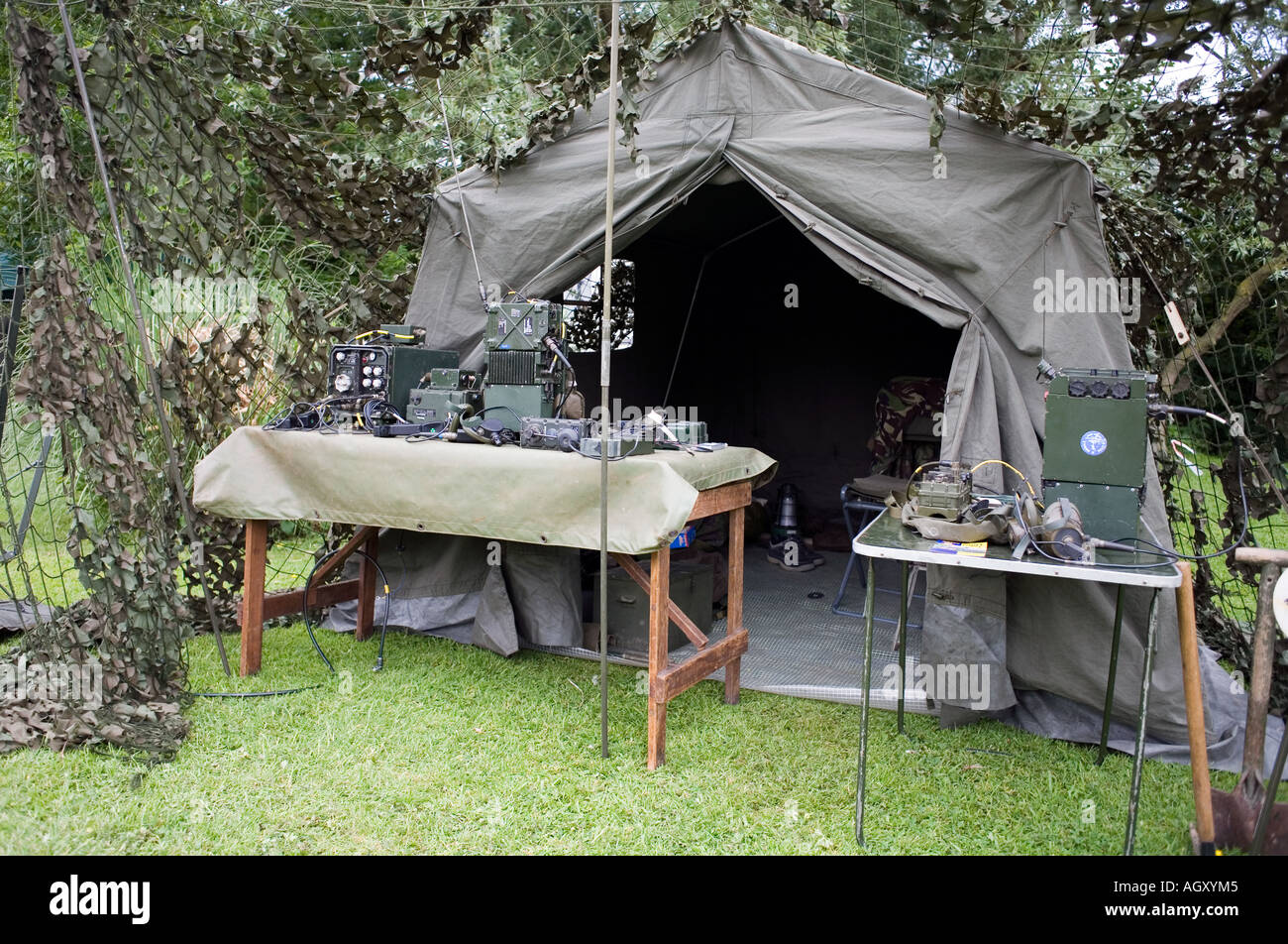British Army Royal Corps Of Signals radio tent Stock Photo - Alamy