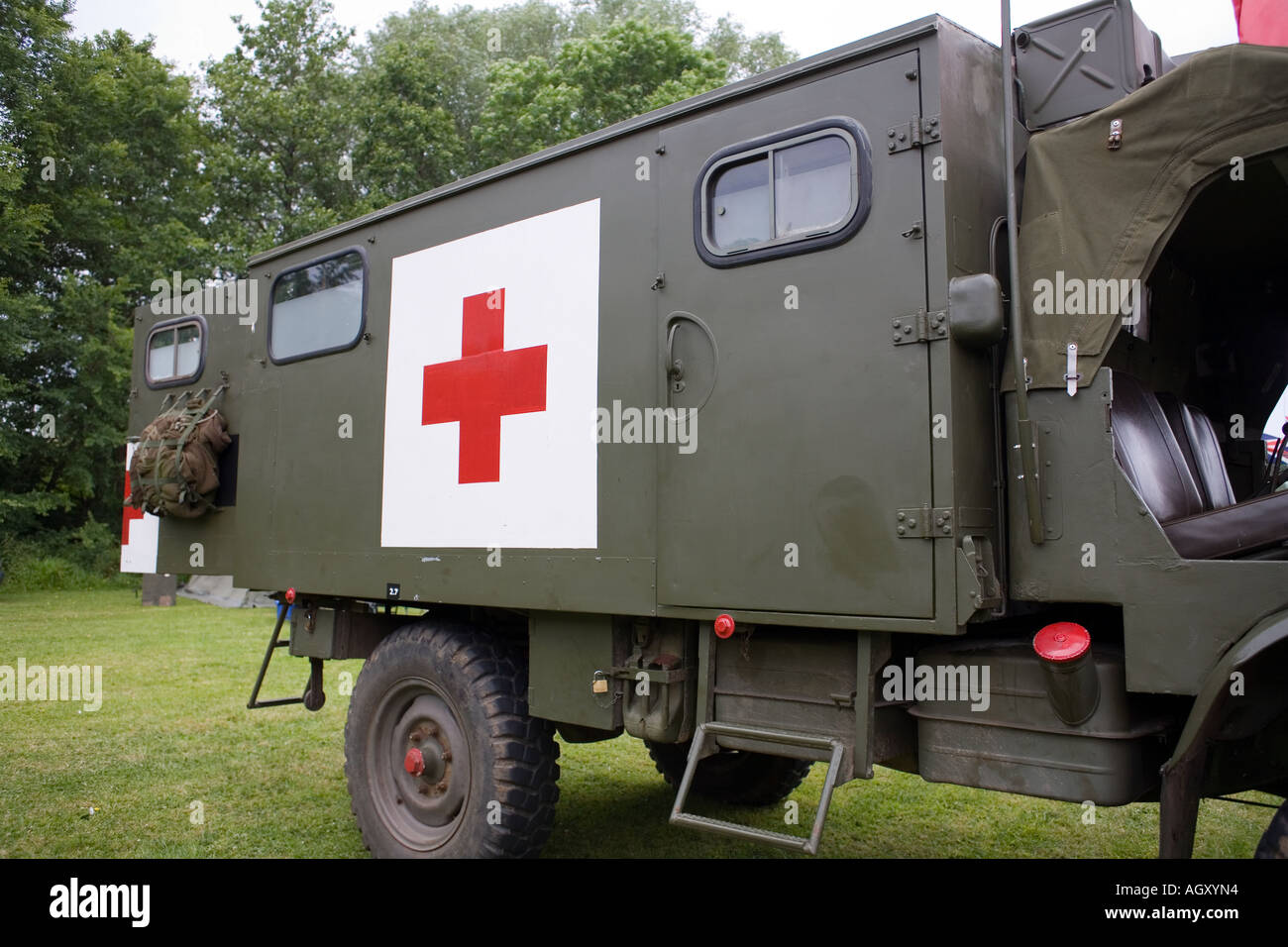 Belgian Army Military Ambulance Stock Photo