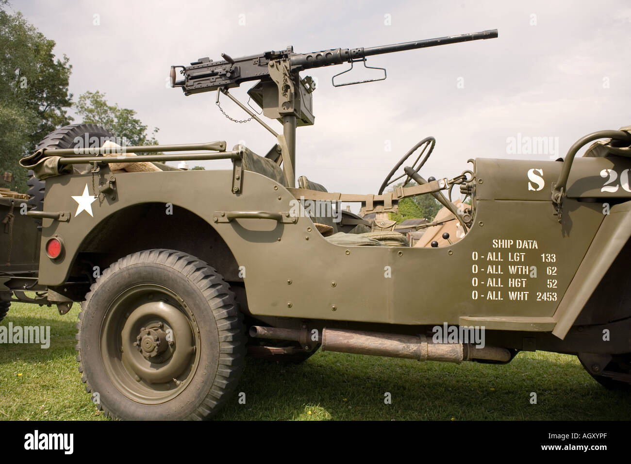 Armed US Army Jeep Stock Photo