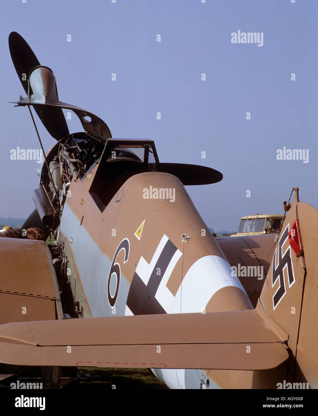 Messerschmitt Bf 109 G 2 Black 6 of the World War Two Luftwaffe Stock Photo