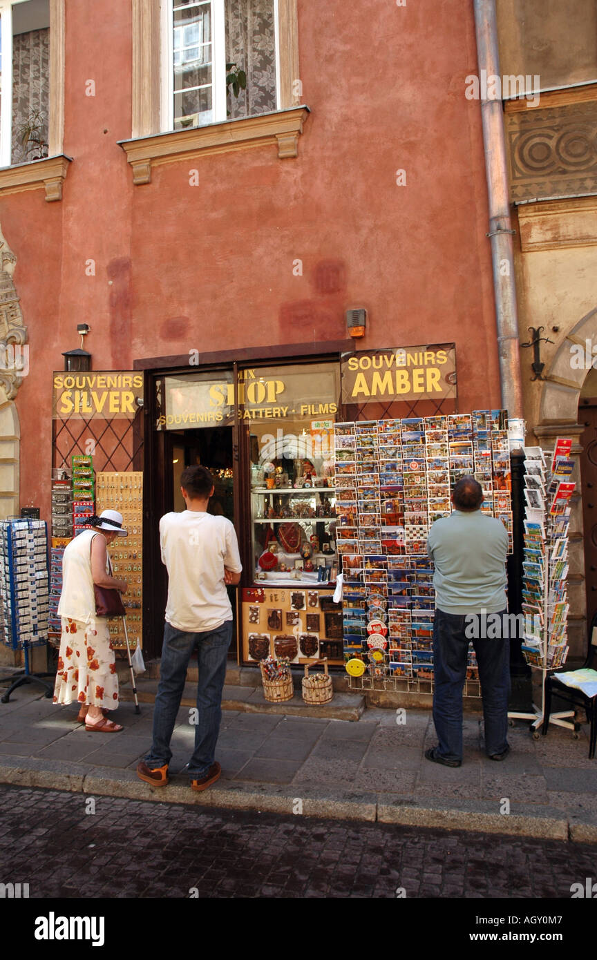 Souvenirs shop with jewellery on Old Town in Warsaw, Poland Stock Photo