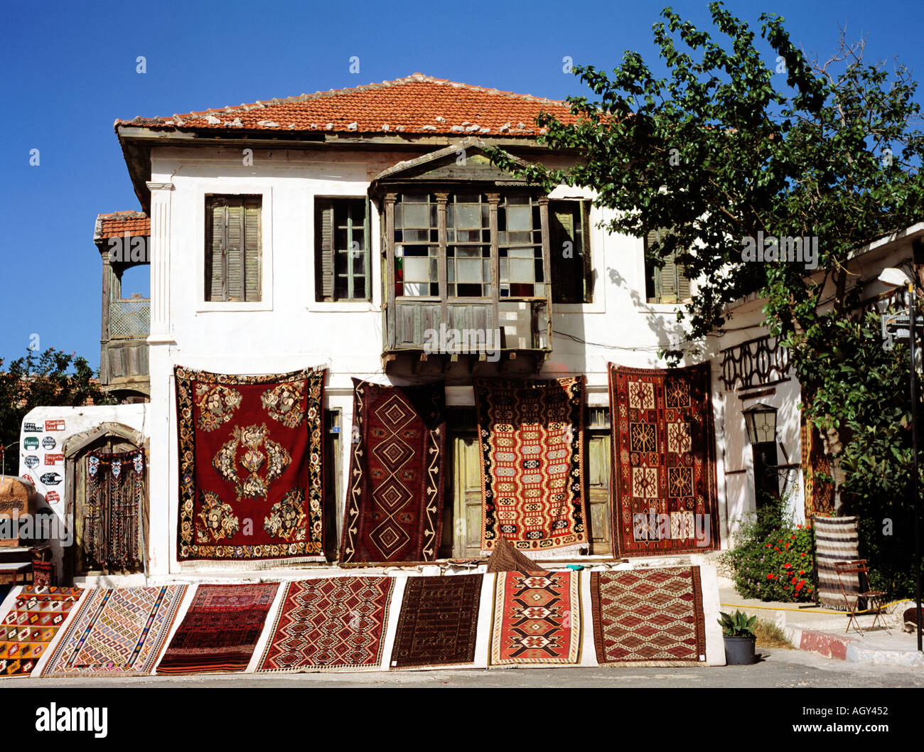 carpet shop in the seaside town of Kas Stock Photo Alamy
