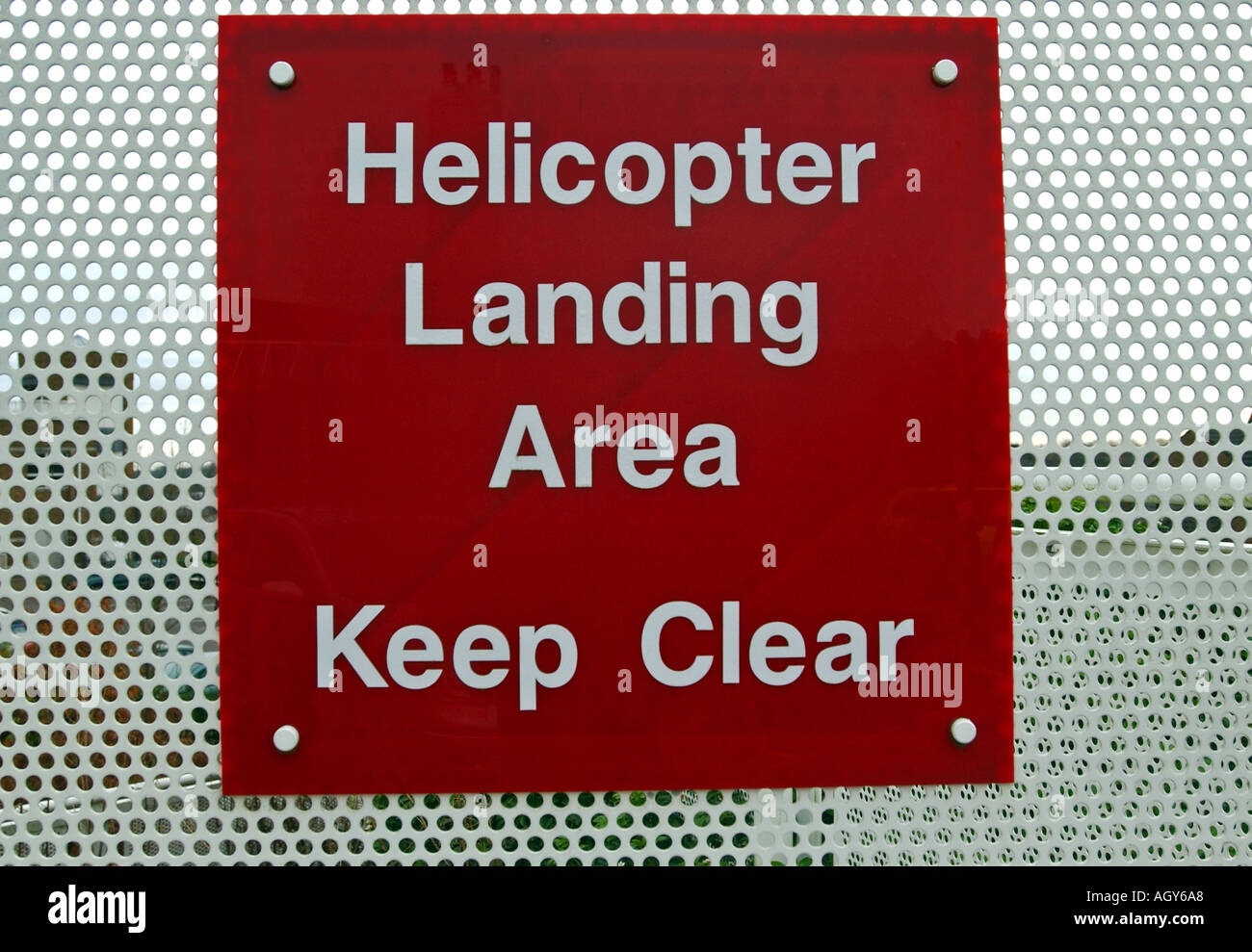 Helicopter Landing Area Keep Clear sign Stock Photo Alamy