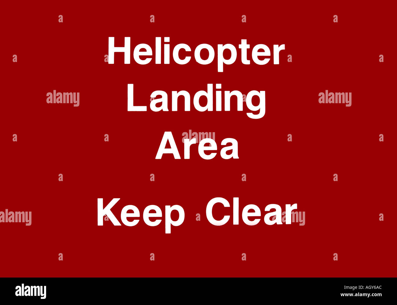Helicopter Landing Area Keep Clear sign Stock Photo Alamy