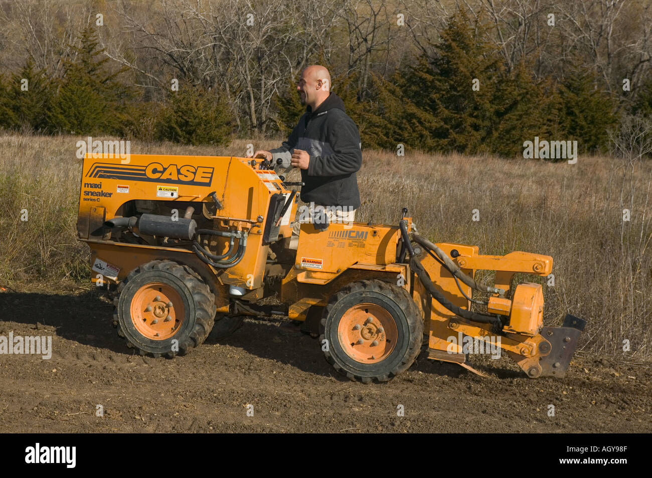 images Trencher For Sprinkler System alamy
