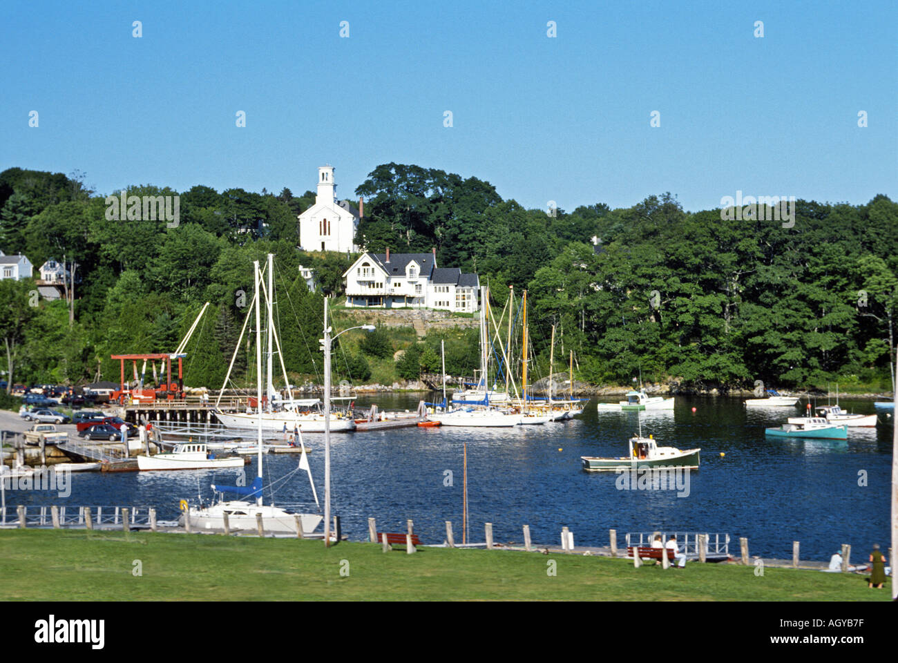 The seacoast town of Rockport Maine Stock Photo Alamy