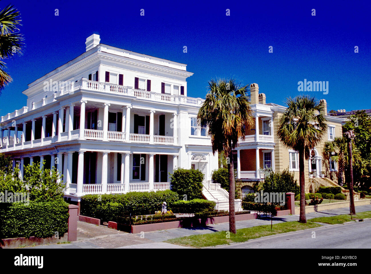 Historic homes on the Battery Charleston South Carolina Stock Photo Alamy