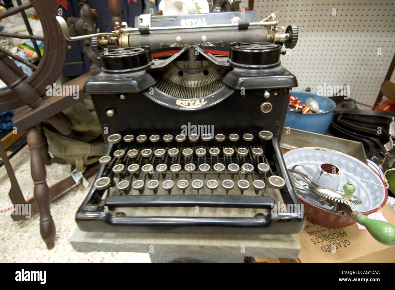 Old Royal typewriter for sale at an antique shop Ohio Stock Photo Alamy