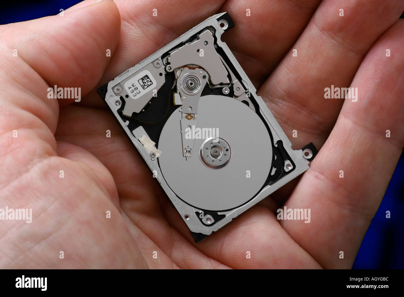 IBM igb microdrive exposed detail hard disk HDD Stock Photo