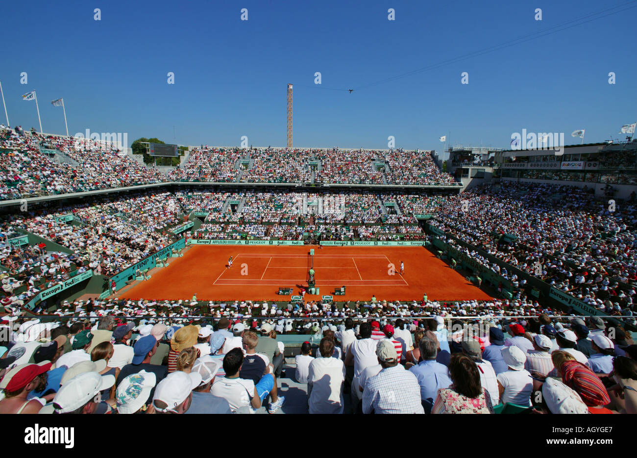 France Paris Tennis Roland Garros tournament Philippe Chatrier court Stock Photo