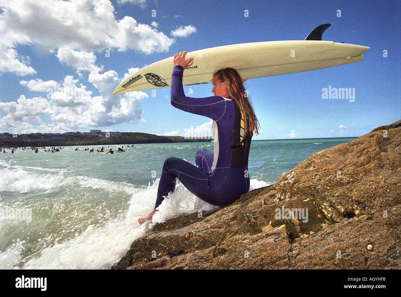 NERIDAH FALCONER FROM AUSTRALIA ONE OF THE WORLDS TOP FEMALE SURFERS WATCHES THE SWELL AT