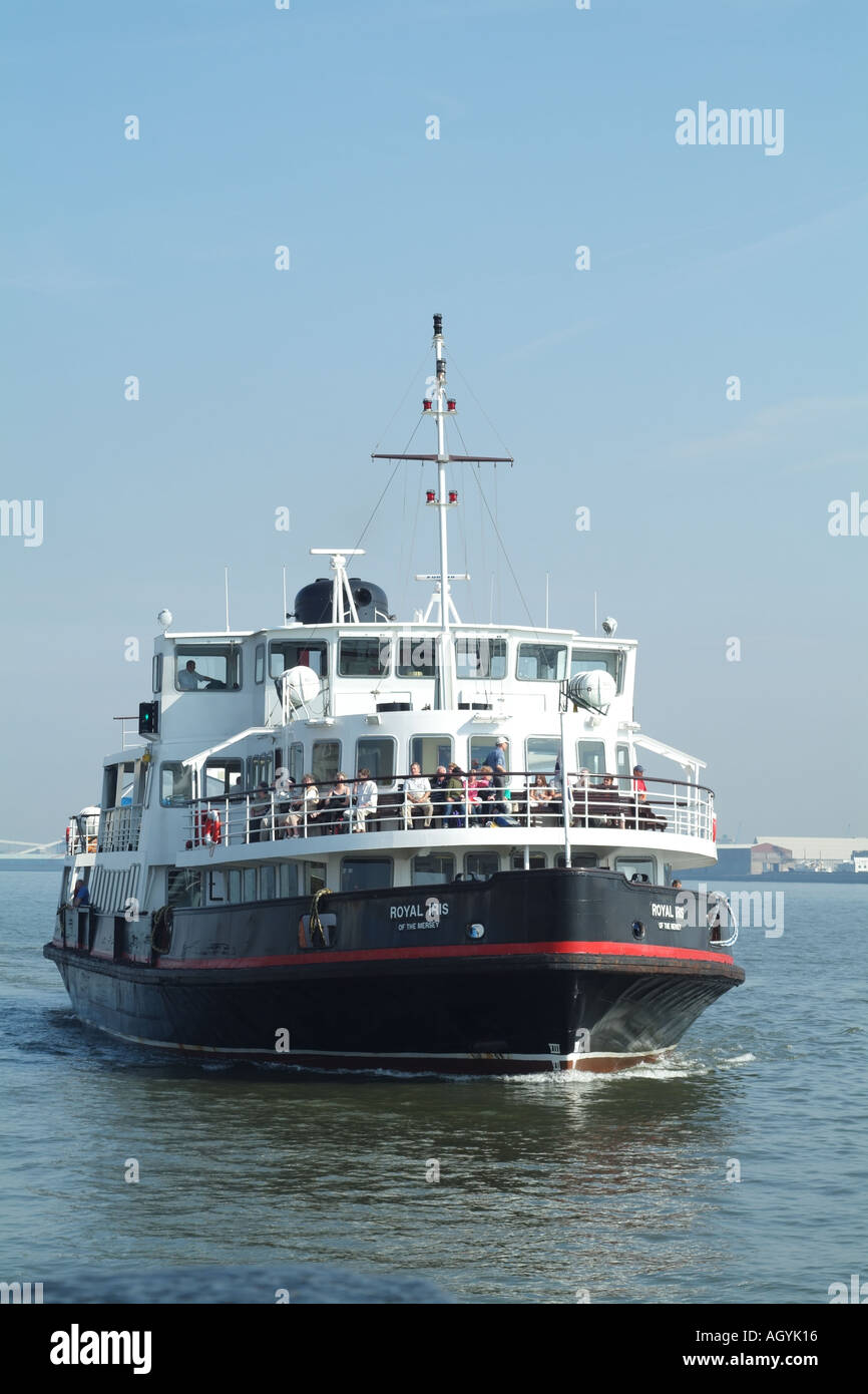 Mersey ferry Royal Iris approaches terminal Wallasey Wirrel