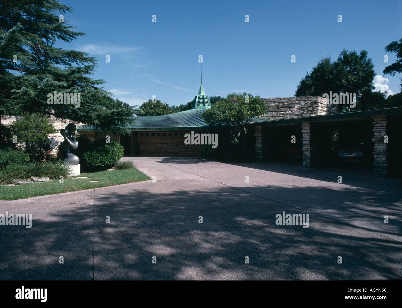 John A. Gillin House, 9400 Rockbrook Drive, Dallas, Texas, 1950 Stock