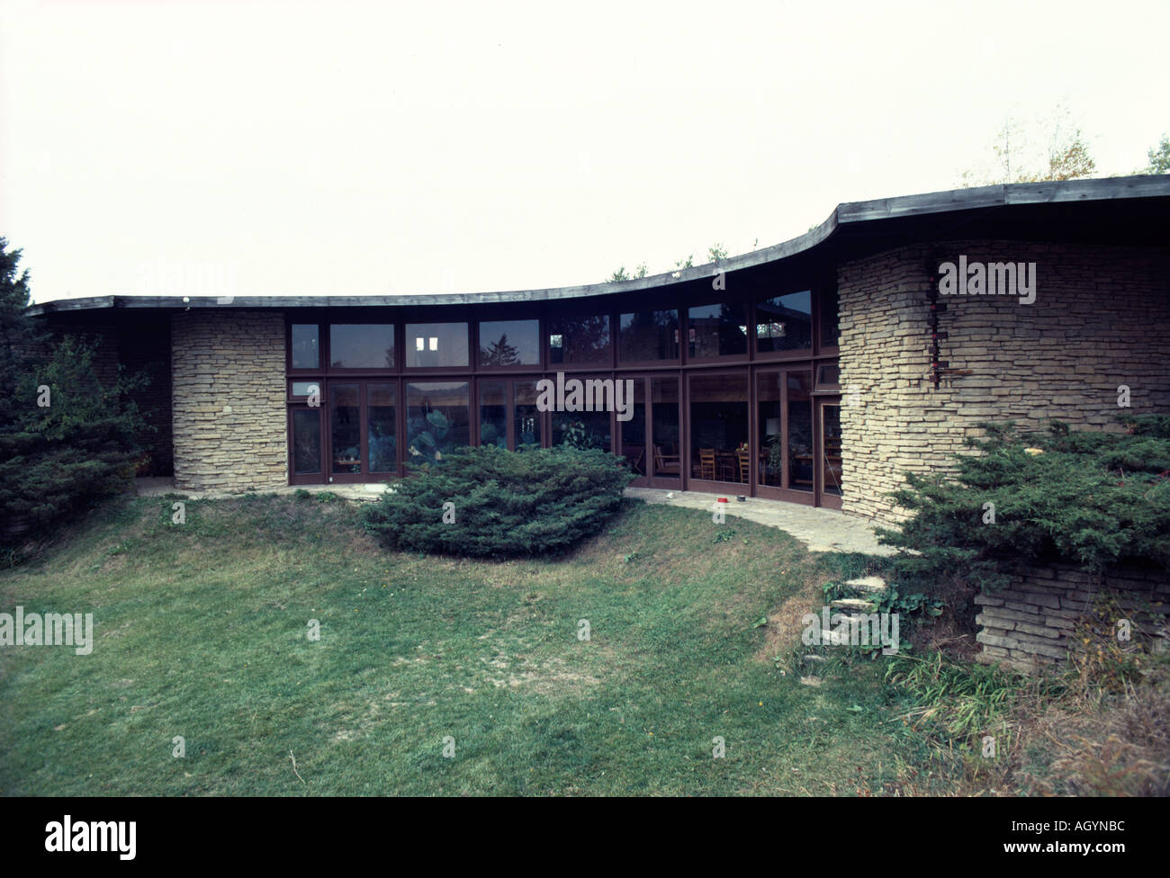 Herbert Jacobs House II, 7033 Old Sauk Road, Middleton, Wisconsin, 1943. Exterior. Architect: Frank Lloyd Wright Stock Photo