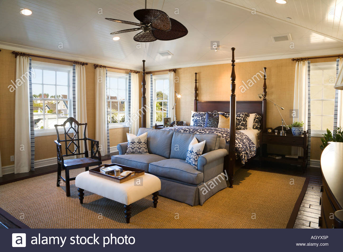 Large Elegant Master Bedroom Stock Photo 14312097 Alamy