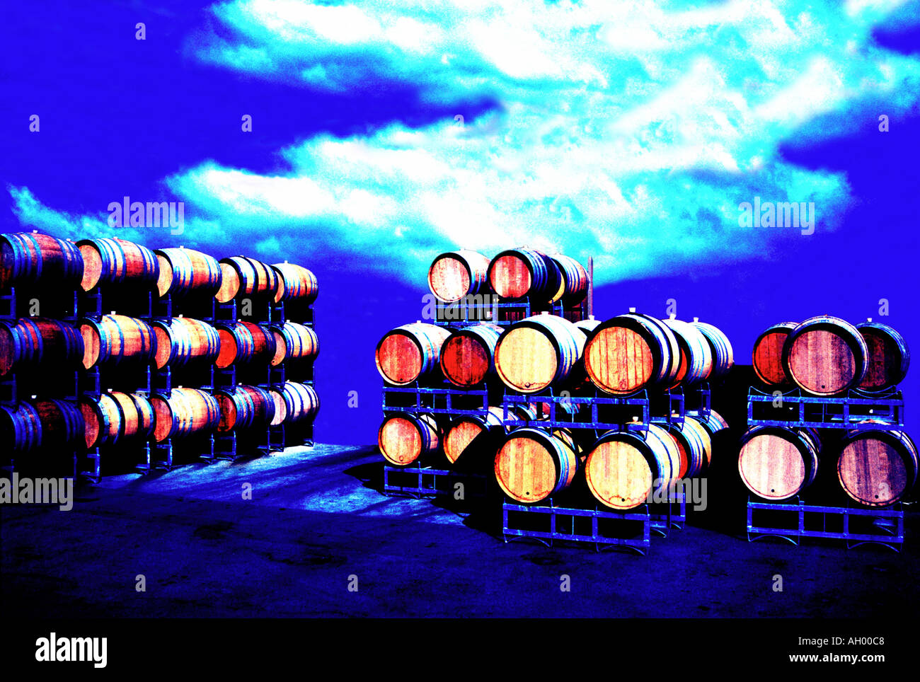 Wine barrels concept image Stock Photo Alamy