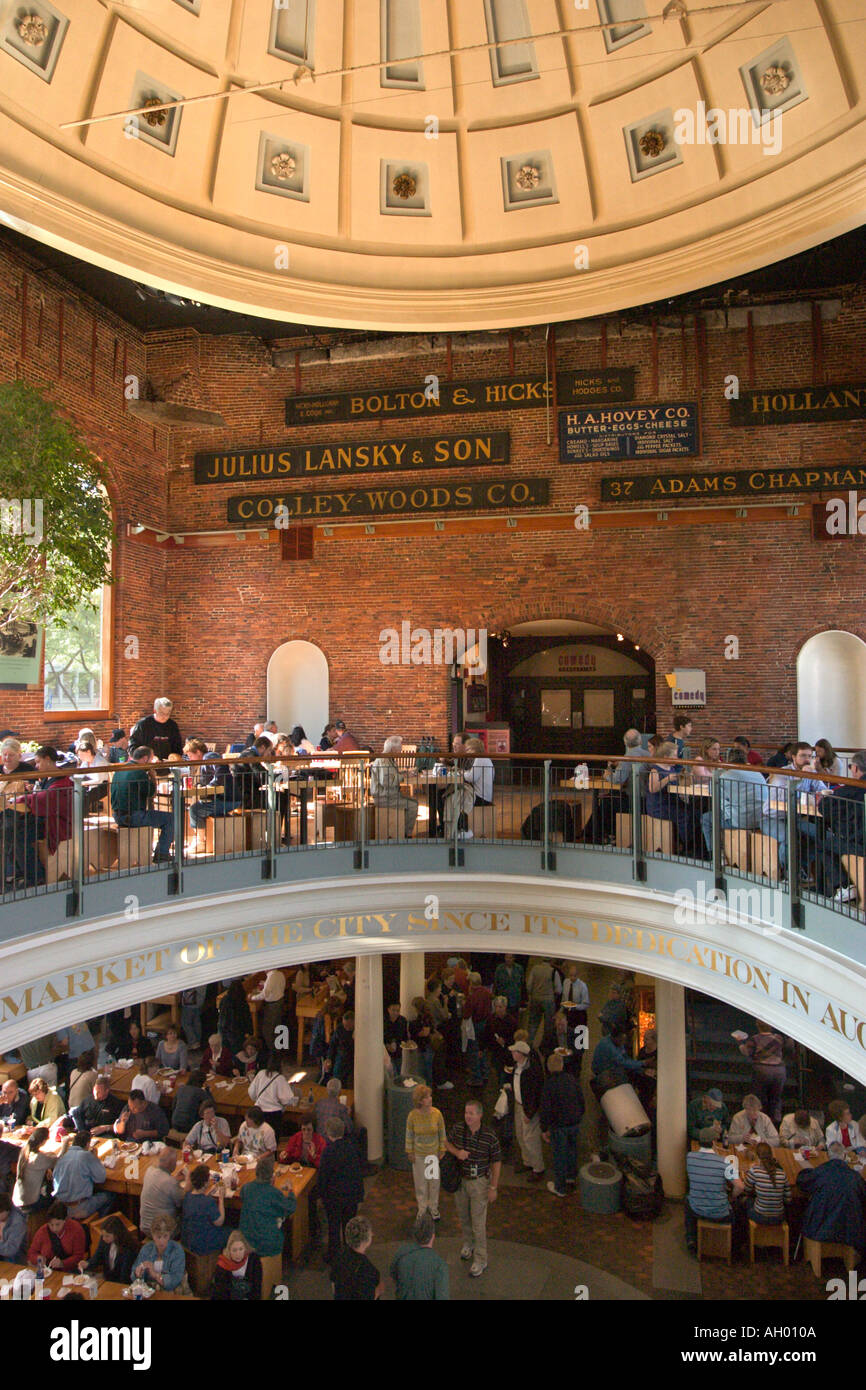 Interior of Quincy Market, Boston, Massachusetts, USA Stock Photo