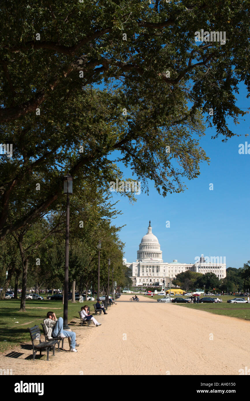 The US Capitol Building from the National Mall, Washington DC, USA Stock Photo