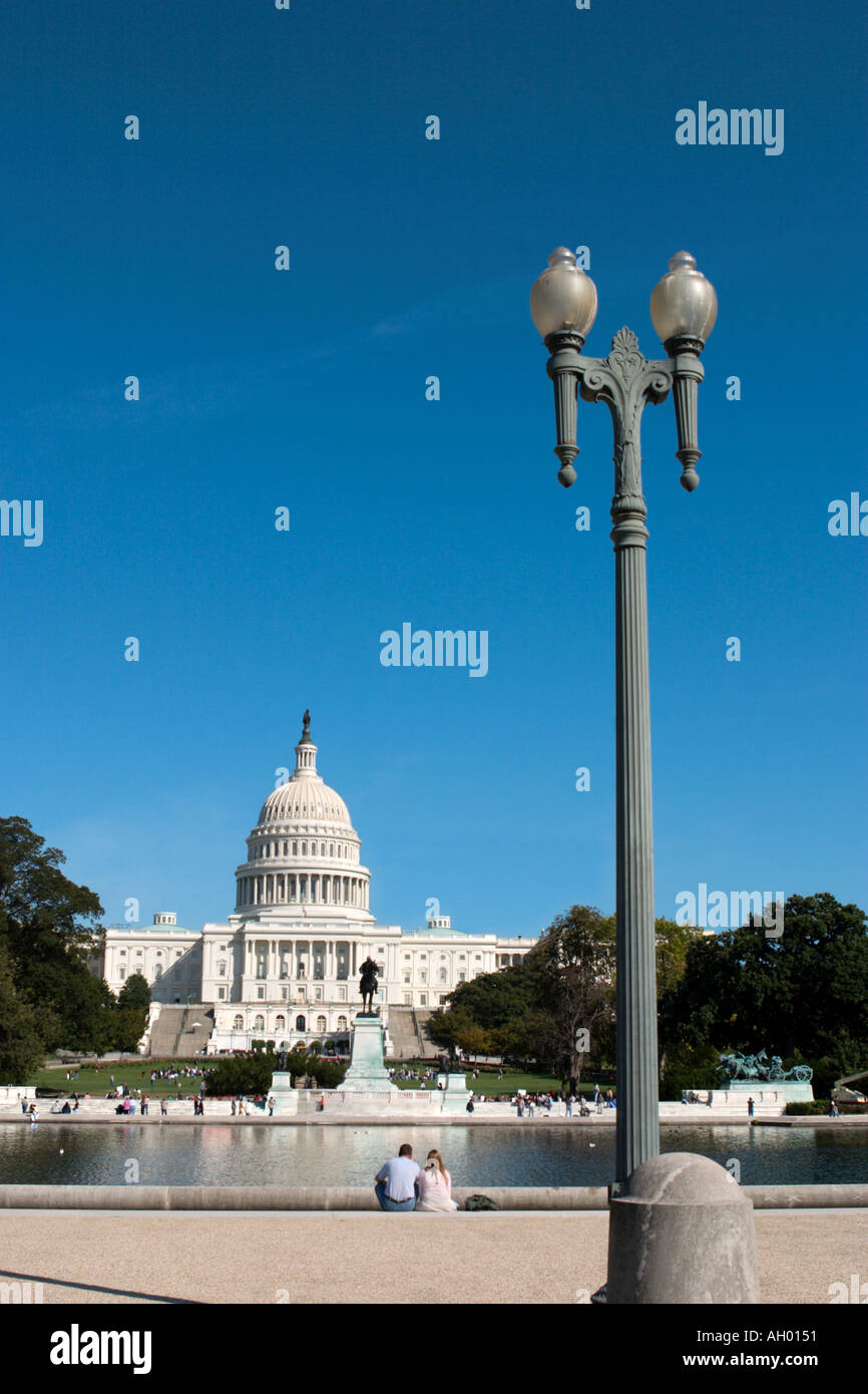 The US Capitol Building from the National Mall, Washington DC, USA Stock Photo