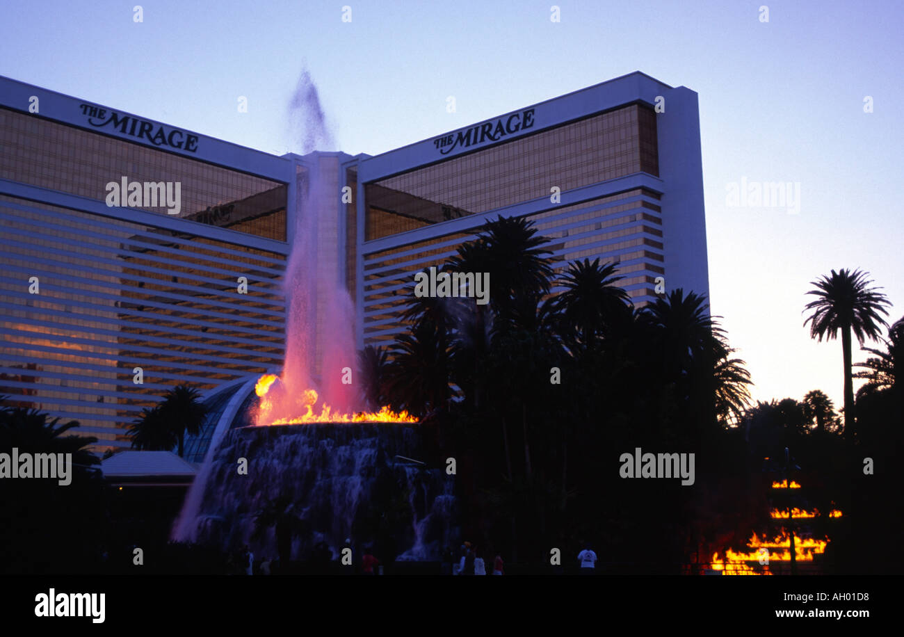 Volcano fountain Las Vegas Nevada USA Stock Photo Alamy