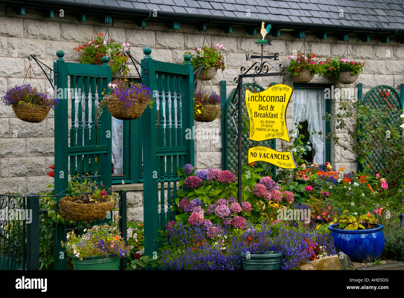 Front garden in Glencoe Bed and Breakfast Highlands of Scotland Stock