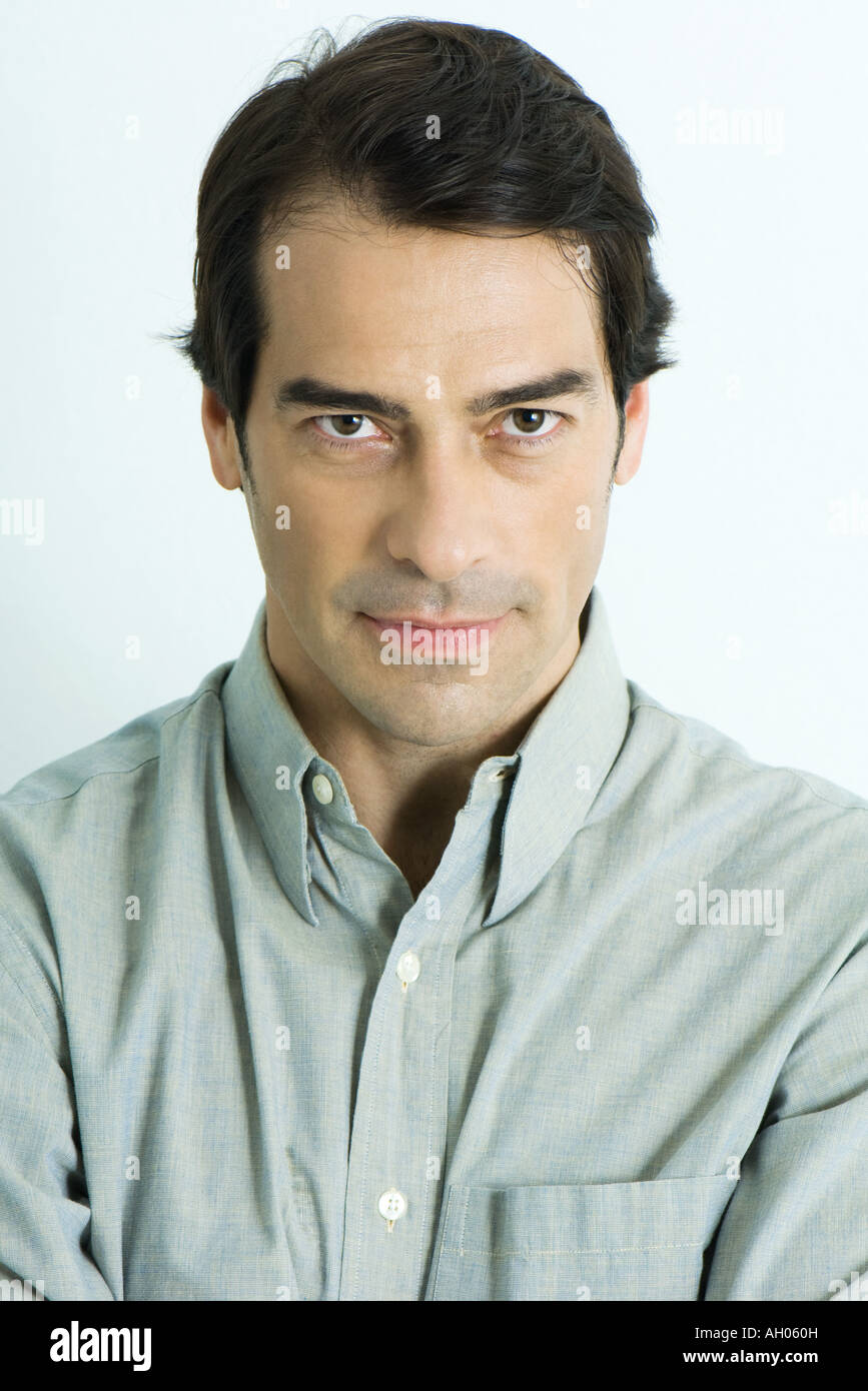 Man staring at camera, portrait Stock Photo Alamy