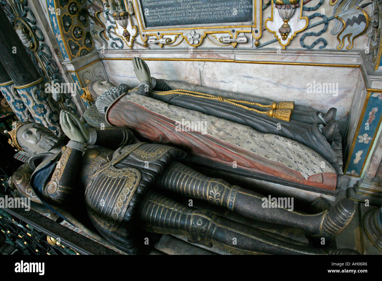 Tomb of Earl of Leicester in St Mary's Church, Warwick, Warwickshire, England, UK Stock Photo